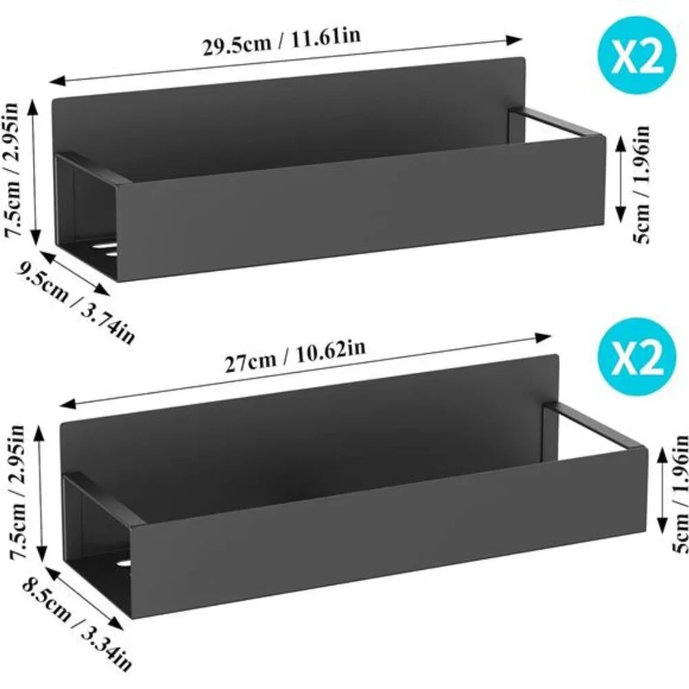 Metal Magnetic Spice Storage Rack Organizer for Refrigerator and Oven 4 Pack